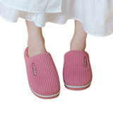 Women Plush Slippers Thick Sole Warm Shoes Home Slippers Pink