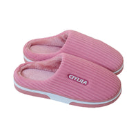 Women Plush Slippers Thick Sole Warm Shoes Home Slippers Pink