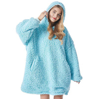 Sherpa Hoodie Blanket - Blue