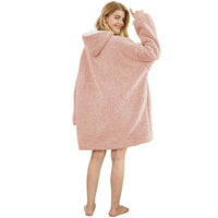 Sherpa Hoodie Blanket - Pink