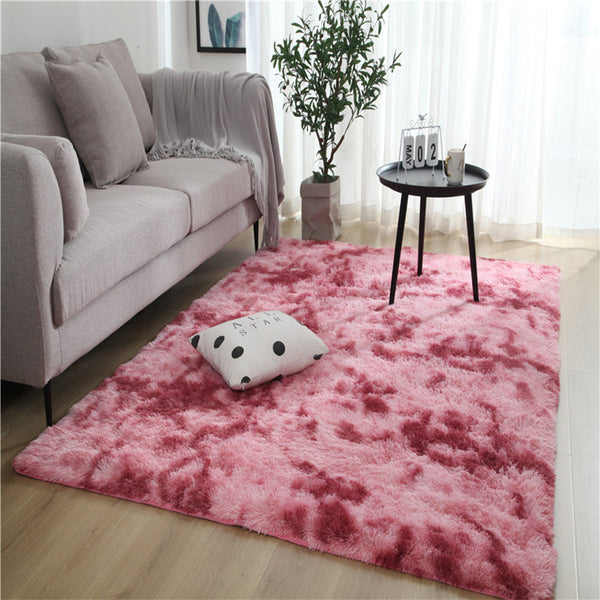 Dye Fluffy Plush Rug Floor Carpet Floor Mat Bedroom Decor Home Decoration 160 x 200cm-Red