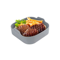 Reusable Air Fryer Silicone Pot Oven Baking Tray Pan Air Fryer Liner-Grey