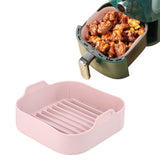 Reusable Air Fryer Silicone Pot Oven Baking Tray Pan Air Fryer Liner-Pink