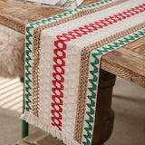 Cotton Linen Weave Table Runner with Tassels Style 2