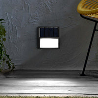 2Pcs Solar Step Lights Fence Lamp Garden Yard Light Outdoor Decor-White Light