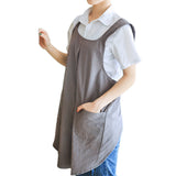 Cotton Aprons Cross Back Apron with Pockets for Kitchen Flower Shop-Grey