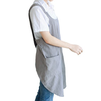 Cotton Aprons Cross Back Apron with Pockets for Kitchen Flower Shop-Grey