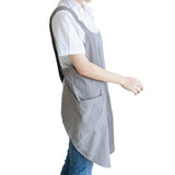 Cotton Aprons Cross Back Apron with Pockets for Kitchen Flower Shop-Grey