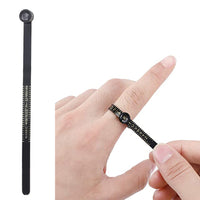 Ring Sizer Measuring Tool Finger Size Gauge Measure Tool with Magnifying Glass A to Z-Black