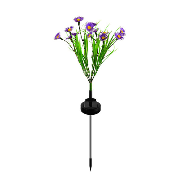 4 Color-changing Solar Lamp Daisy Ground Light Patio Stake Walkway Outdoor Garden Decor-Purple Flower