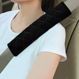 2Pcs Fleece Auto Seat Belt Covers Seatbelt Shoulder Pad Car Accessories Black