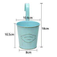 12Pcs Hanging Flower Pots Metal Planter Bucket Flowerpot with Detachable Hooks Home Decor