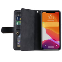 PU Leather Wallet Phone Case for iPhone 13 Promax Black