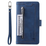 PU Leather Wallet Phone Case for iPhone 13 Blue