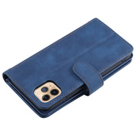 PU Leather Wallet Phone Case for iPhone 13 Mini Blue