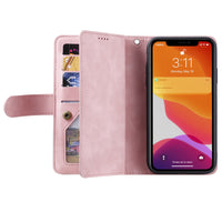 PU Leather Wallet Phone Case for iPhone 13 Mini Pink