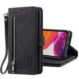 PU Leather Wallet Phone Case for iPhone 13 Mini Black