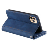 PU Leather Wallet Phone Case for iPhone 13 Pro Blue