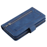 PU Leather Wallet Phone Case for iPhone 13 Blue