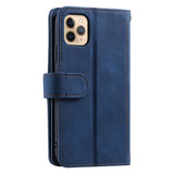 PU Leather Wallet Phone Case for iPhone 13 Mini Blue