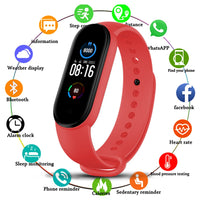 Bluetooth Smart Watch Fitness Bracelet Heart Rate Monitor Wrist Watch Red