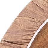 Flannel Backing Round Table Cover Waterproof Wipeable Elastic Edged Brown Wood Grain Tablecloth Large