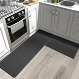 Home Kitchen Door Mat Non-slip Water-resistant Anti-Oil Floor Rug Carpet 45 x75cm Black