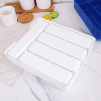 2-Piece Set 5 Slot Kitchen Cutlery Tray Organiser Racks White