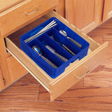 2-Piece Set 5 Slot Kitchen Cutlery Tray Organiser Racks Blue