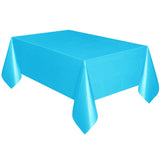 Set of 5 Pack Solid Color Plastic Rectangle Table Cloths Disposable Table Covers Sky Blue