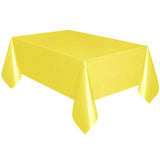 Set of 5 Pack Solid Color Plastic Rectangle Table Cloths Disposable Table Covers Yellow