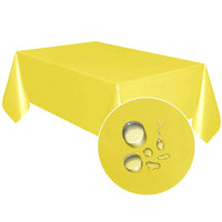 Set of 5 Pack Solid Color Plastic Rectangle Table Cloths Disposable Table Covers Yellow