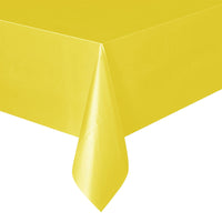 Set of 5 Pack Solid Color Plastic Rectangle Table Cloths Disposable Table Covers Yellow