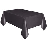 Set of 5 Pack Solid Color Plastic Rectangle Table Cloths Disposable Table Covers Black