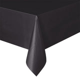 Set of 5 Pack Solid Color Plastic Rectangle Table Cloths Disposable Table Covers Black