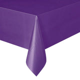 Set of 5 Pack Solid Color Plastic Rectangle Table Cloths Disposable Table Covers Deep Purple