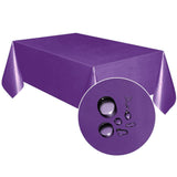 Set of 5 Pack Solid Color Plastic Rectangle Table Cloths Disposable Table Covers Deep Purple