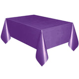 Set of 5 Pack Solid Color Plastic Rectangle Table Cloths Disposable Table Covers Deep Purple