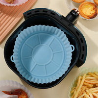 Silicone Round Baking Trays Air Fryer Liners-Light Blue and Pink