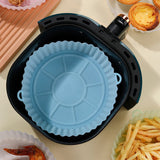 Silicone Round Baking Trays Air Fryer Liners-Light Blue and Pink