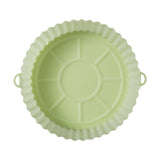 Silicone Round Baking Trays Air Fryer Liners-White and Light Green