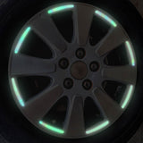 Set of 2 Sheets Car Wheel Hub Warning Reflective Strip Tapes Multicolor