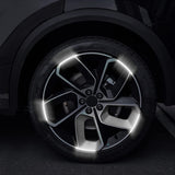 Set of 2 Sheets Car Wheel Hub Warning Reflective Strip Tapes Silver