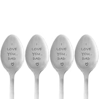 4-Piece Set I LOVE You DAD Engraved Spoons Stainless Steel Long Handle Spoons