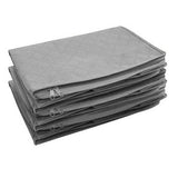 3-Piece Set Foldable Storage Bags Home Organizer Zipper Box Bags Grey