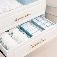 4-Piece Set Foldable Storage Box Bra Underwear Closet Organizer Drawer Divider Kit Blue