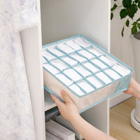 4-Piece Set Foldable Storage Box Bra Underwear Closet Organizer Drawer Divider Kit Blue