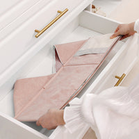 4-Piece Set Foldable Storage Box Bra Underwear Closet Organizer Drawer Divider Kit Pink