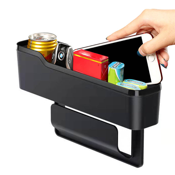 Car Seat Gap Filler Slit Pocket Car Organizer Cup Holder Black