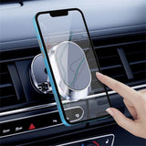 Universal Folding Magnetic Car Phone Holder 360 Degree Rotating Silver